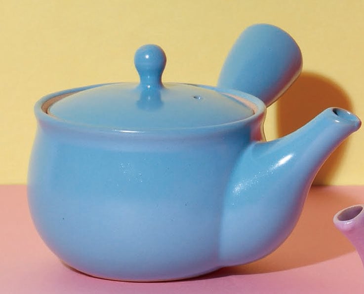 Y4100 【かご網茶こし急須】花型ブルー急須 | ヤマキイカイのネット