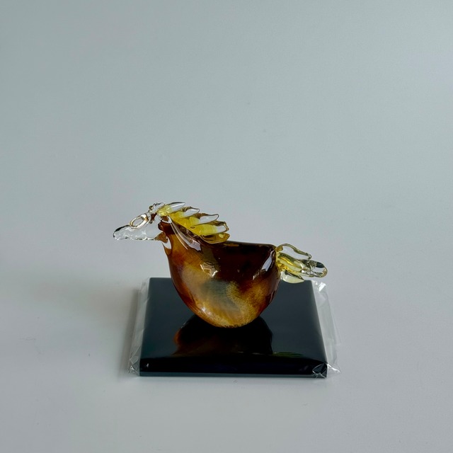 可児友紀　ガラスの鏡餅S × 干支S　SSセット【黒台・稲穂付き】