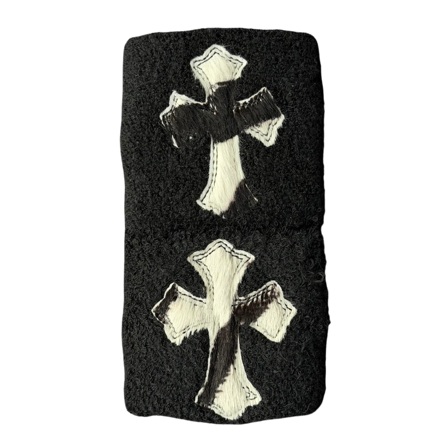 CHROME HEARTS Harako Leather Cross Patch Wrist Band