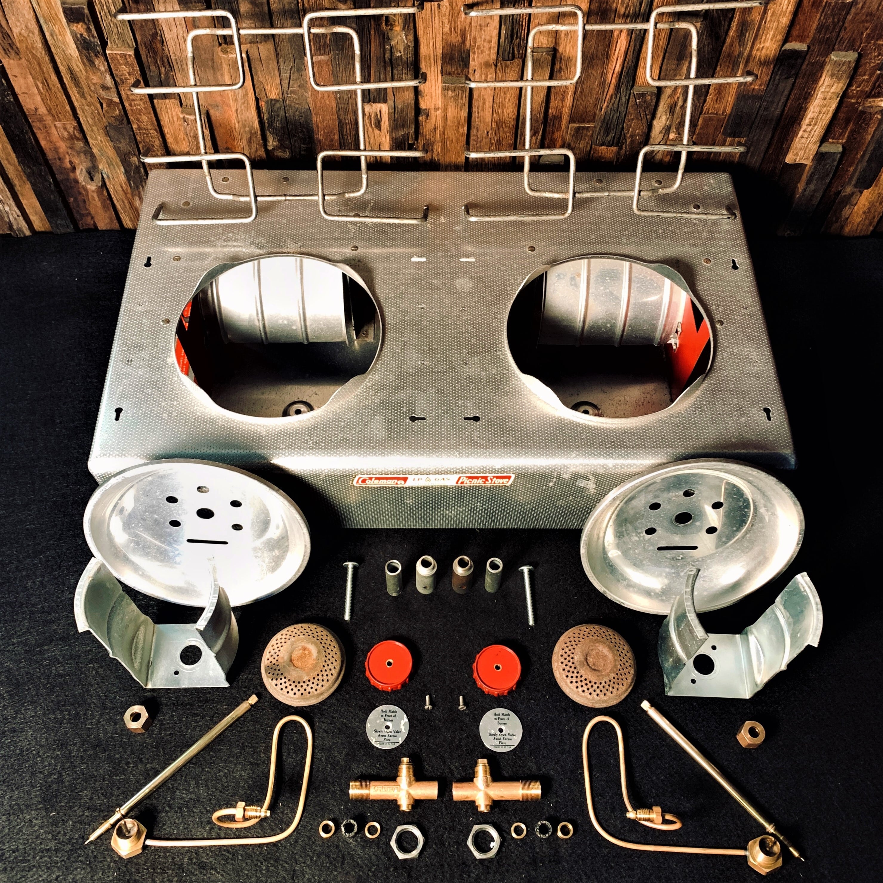 コールマン ピクニックストーブ ツーバーナー 5409 シルバー 1950年