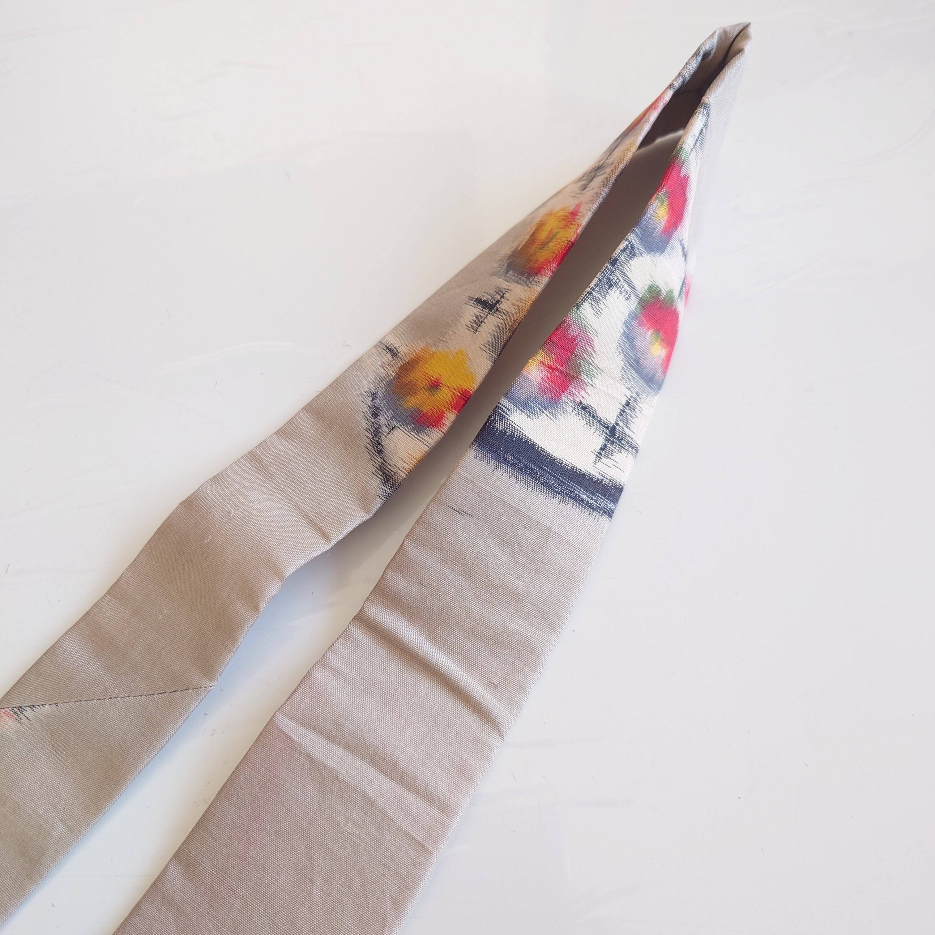 ネクタイ tie 和柄 Japanese フォーマル カジュアル マルチカラー ベージュ 着物リメイク kimono