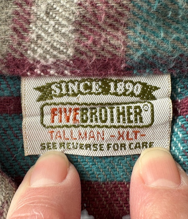 -FIVE BROTHER- Vintage 90s XL Heavy Flannel Shirt