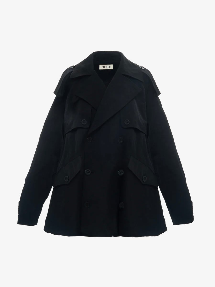 POOLDE Contoured Mini TrenchブラックFサイズ新品 25AW】POOLDE プールデ / Contoured Mini Trench | TRENTオンライン