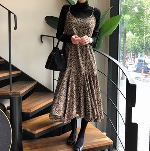 アニマル柄　ティアードキャミワンピース  AJ−33287-2102