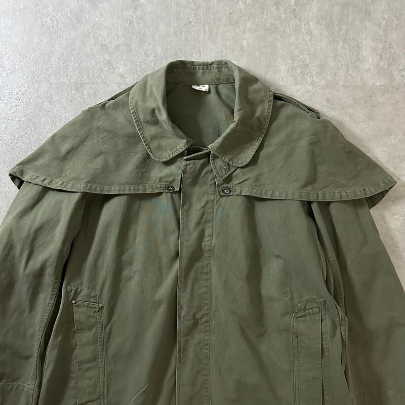 ドイツ製　ユーロ　カバーオール　52 オリーブグリーン 希少】50-60s フランス軍 オリーブ ヴィンテージ フロックコート