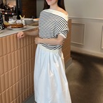 オフショルダーボーダーニット［50029］　