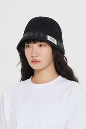 SHINING KNIT BUCKET HAT_BLACK