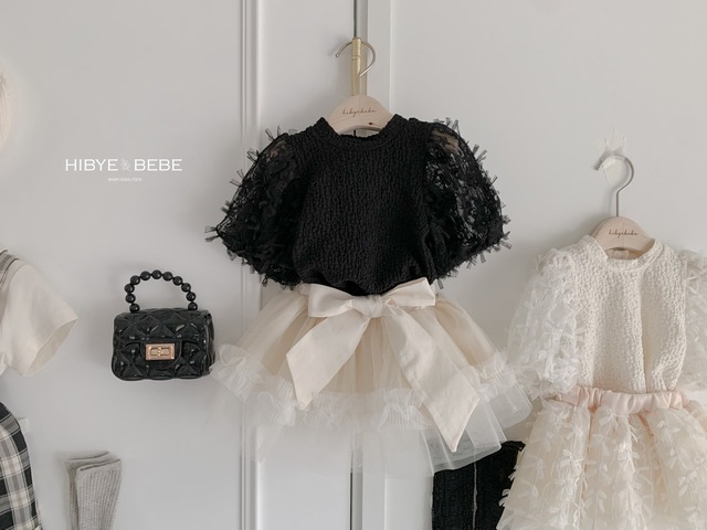 【即納】<Hibyebebe>  Ribbon lace skirt