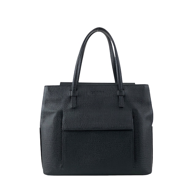 LOEWE ロエベ ハンドバッグ ブラック 型押しレザー フロントポケット vintage ヴィンテージ オールド kmkg4n