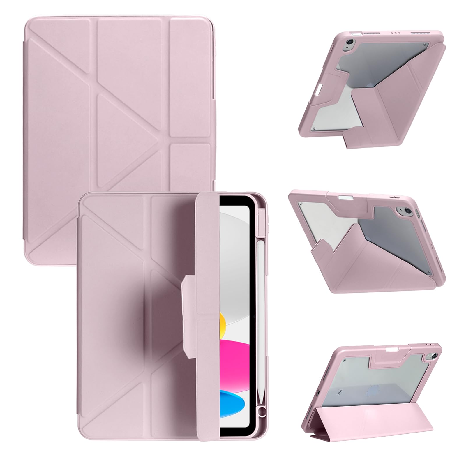iPad A16 11世代 ケース (2025、11インチ)/第10世代 (2022、10.9インチ)専用 ライトピンク