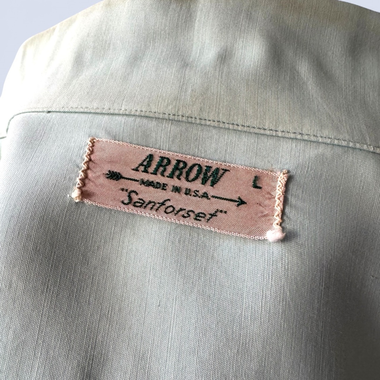 ARROW “Sanforset” RAYON LONG COLLAR SHIRT