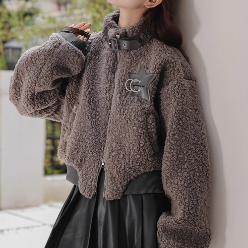 スターデザインダブルジップボアブルゾン ・72712