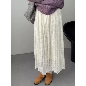 レース ハイウエスト ストレート スカート 10258