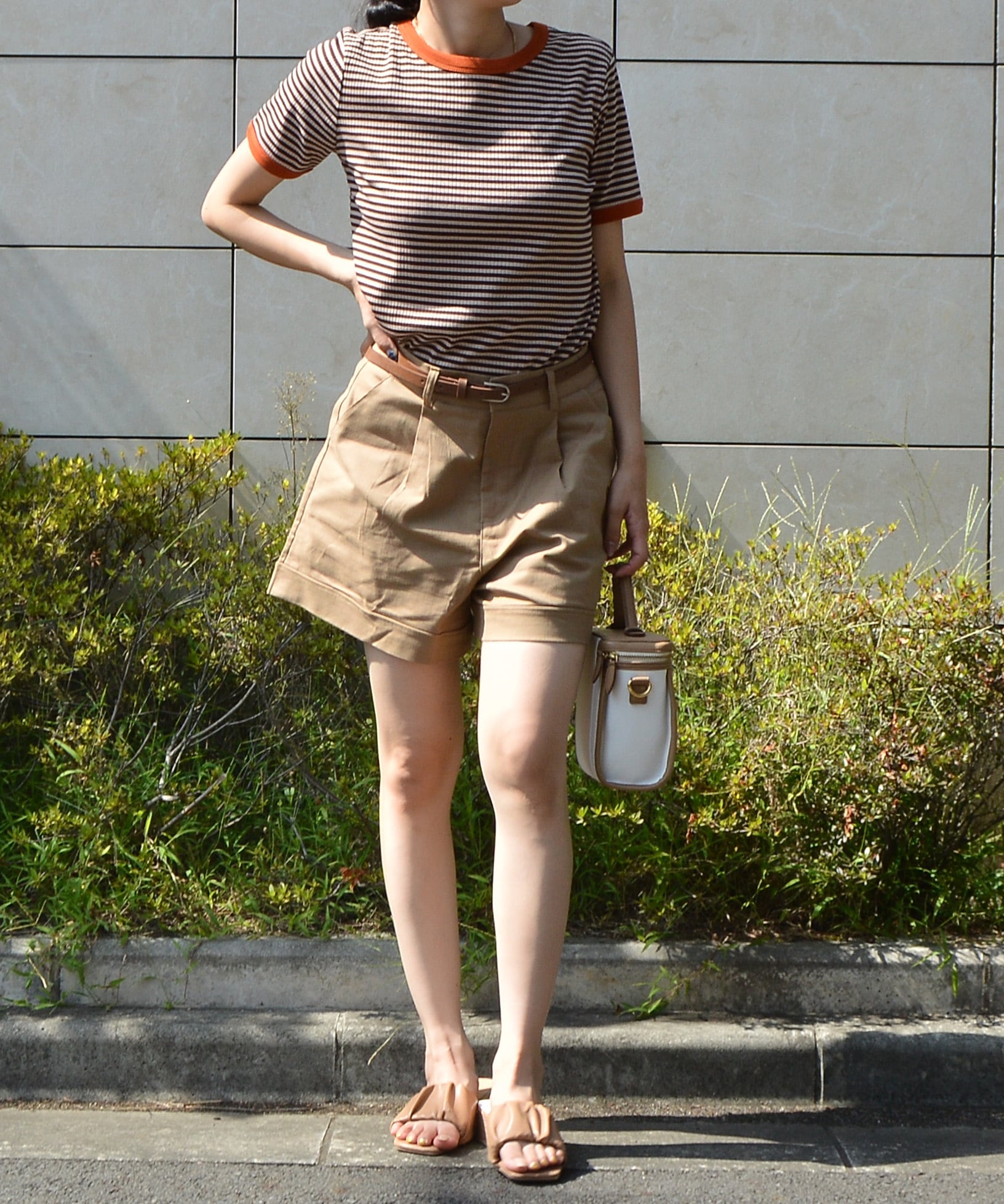 ベルト付きハイウエストショートパンツ | &soiree アンドソワレ