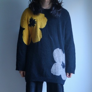 "アルパカ" "メリノウール" flower motifs design sweater