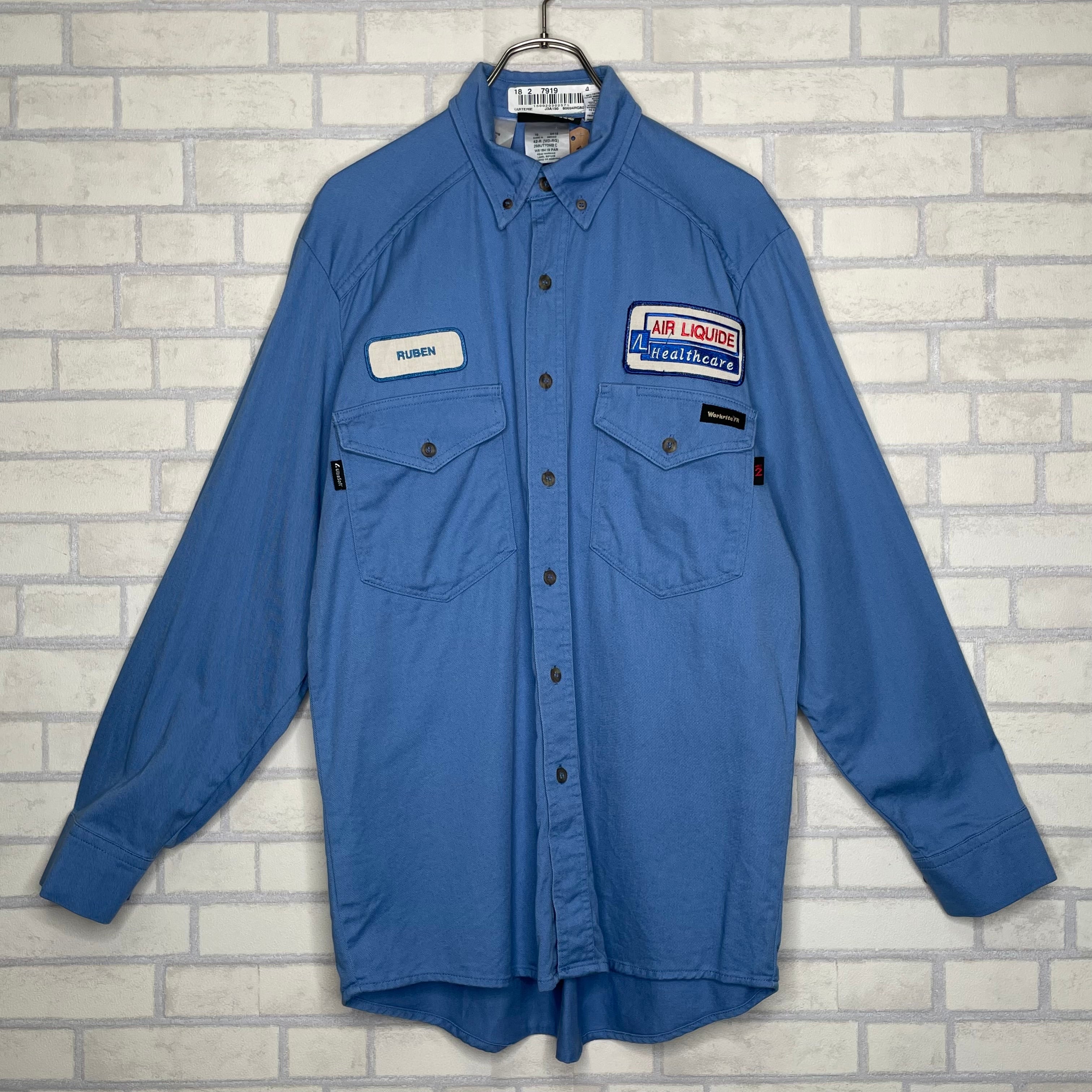 Workrite 長袖ワークシャツ L相当 ワッペン 厚手 | 古着屋OLDGREEN