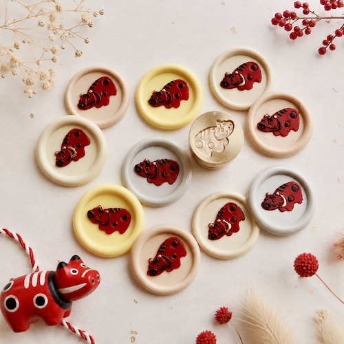 【New】Wax seal stamp│赤べこ【15mm】