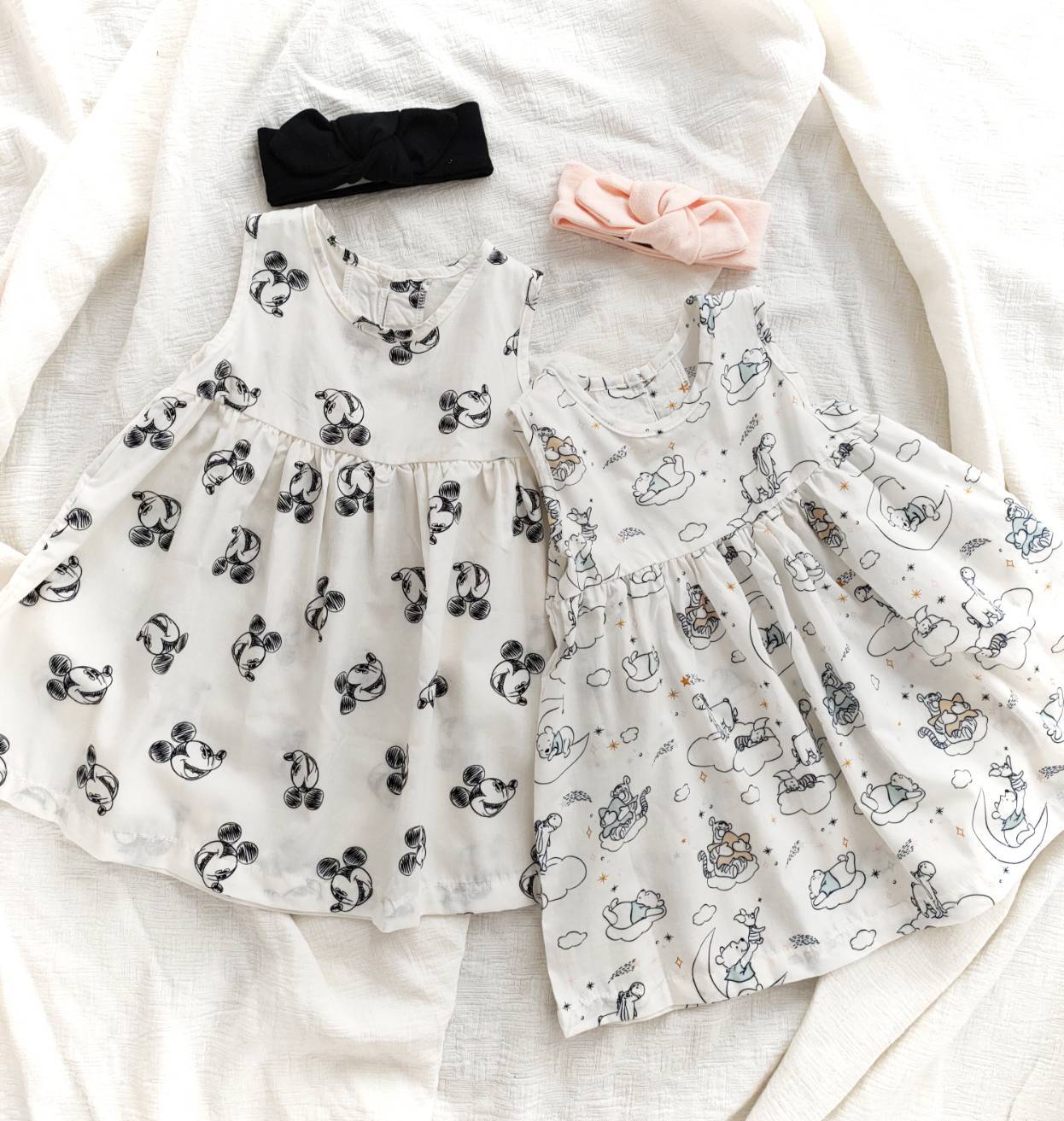 Little  PALMRHAUS/Organic Bamboo Cotton . Dreamy pooh /プーさんオーガニックコットンワンピ