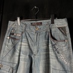 FUBU 刺繍デニムショーツ　フブ　ジョーツ　W32相当
