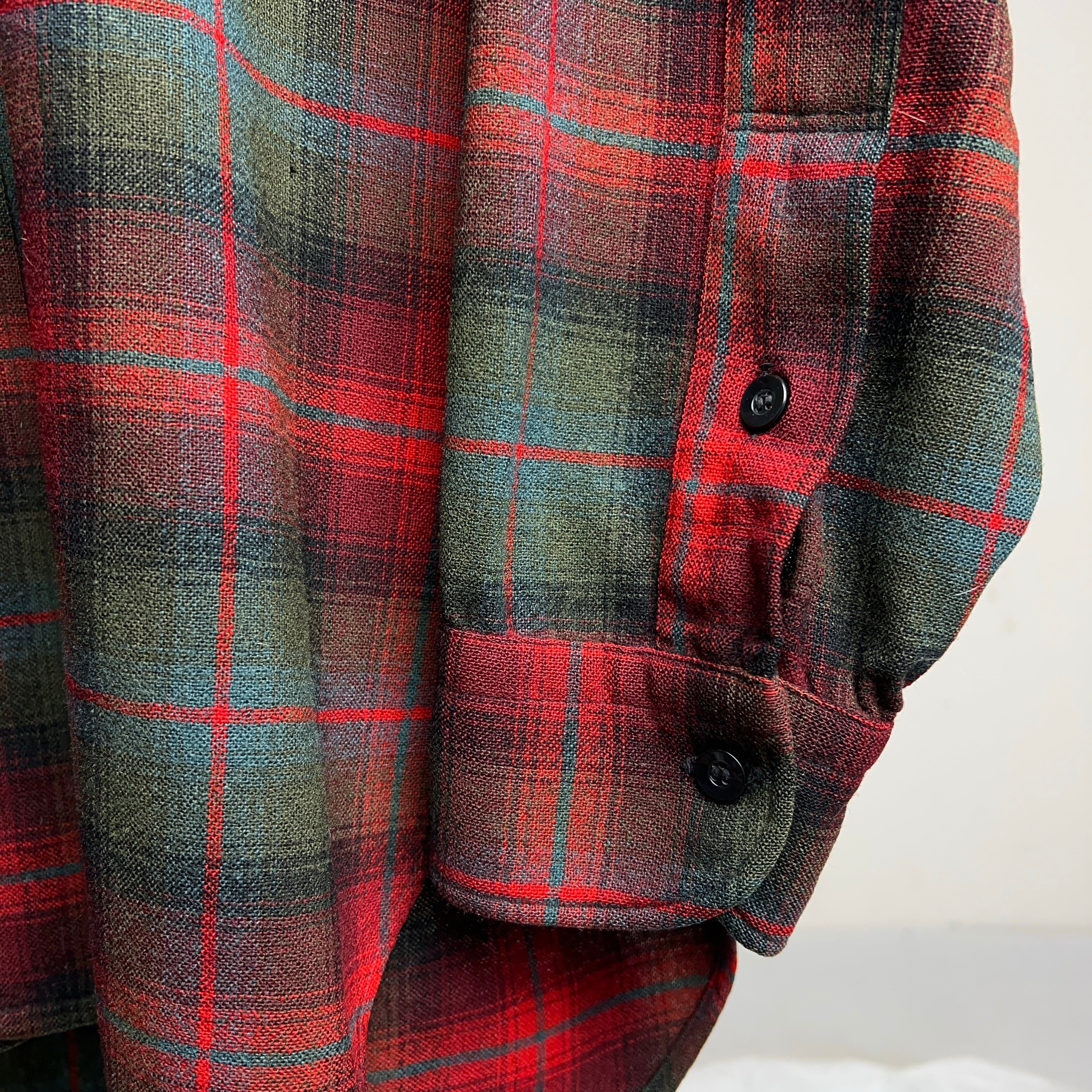 1950's~60's PENDLETON OMBRE PLAID WOOL SHIRT 50年代 60年代 ペン