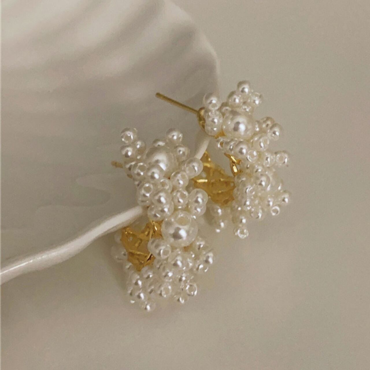 ベイビー パールビーズ フープ ピアス