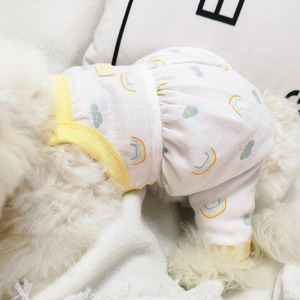 【PET】2色展開クマ柄OR虹柄の総柄ロンパース