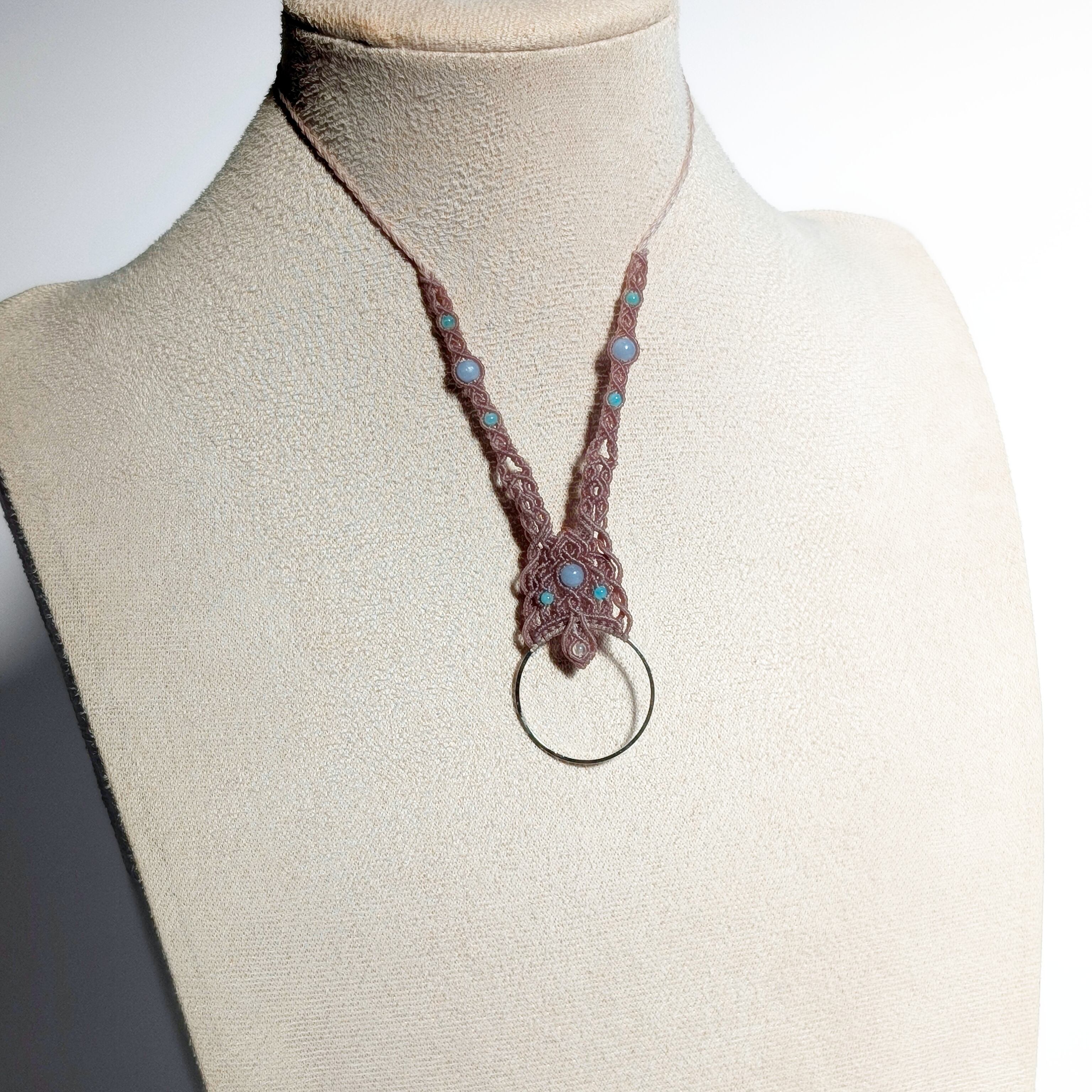 Glasses holder necklace / Angelite | Shiki Sato by ShiShiRa Designs