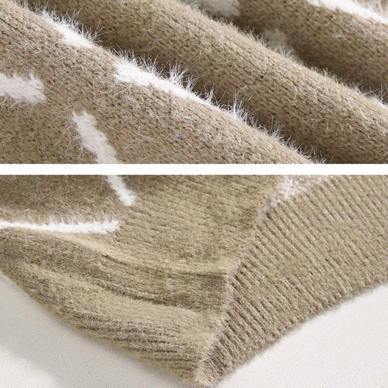 格子柄ソフトシャギーニット　MT0080351