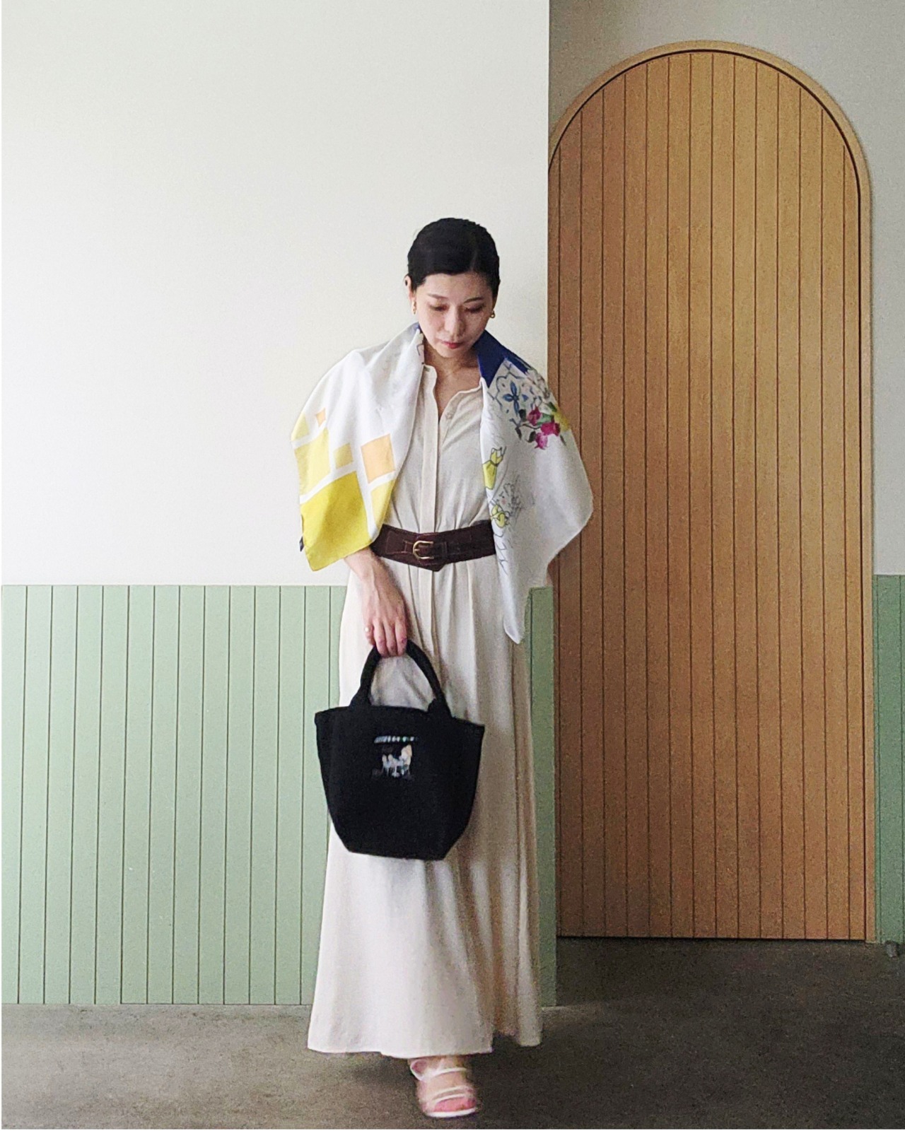 ​【SAMPLE / 1点限り】シルクスカーフ_展示・撮影使用品（Citron） - 2