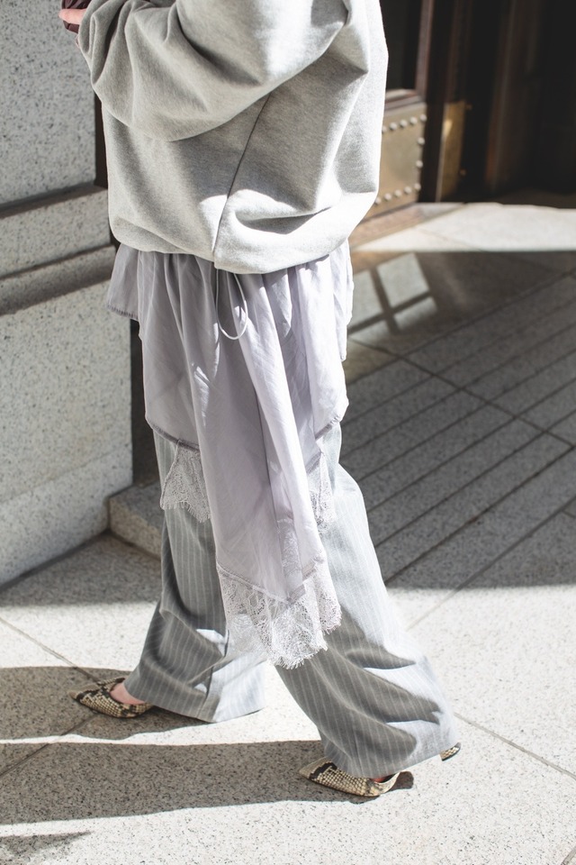(select）レースドッキングワンピース（グレー）