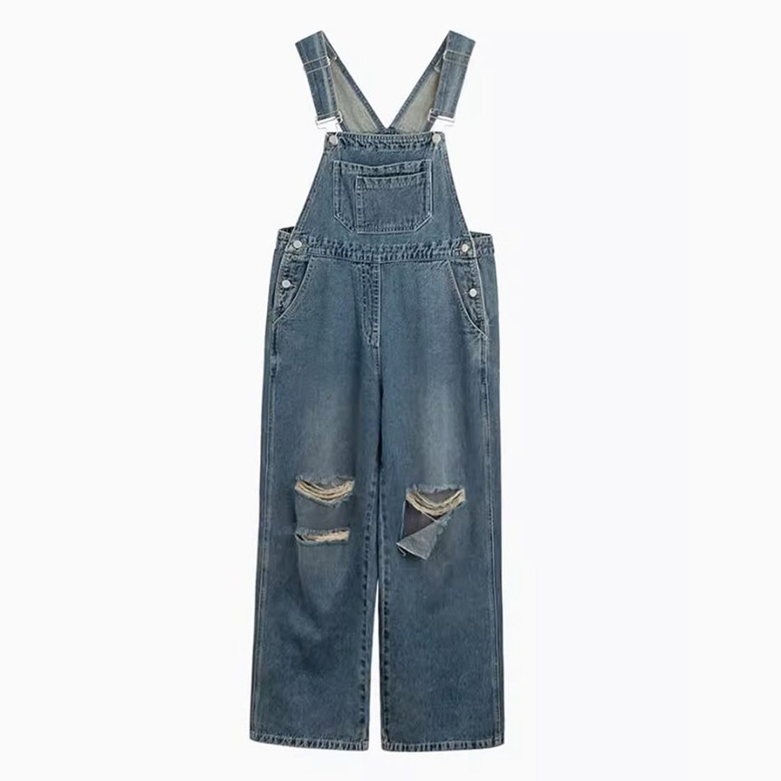 ダメージ加工つなぎ ダメージデニム ダメージサロペットパンツ デニム 