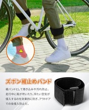 [badbowl] 裾止めバンド ズボン裾止めバンド アンクルバンド ゴムバンド マジックテープ 裾バンド 足首 バンド 自転車 裾バンド 伸縮性 サイズ調整 巻き込み?汚れ防止 2本入 ブラック (Black Black)