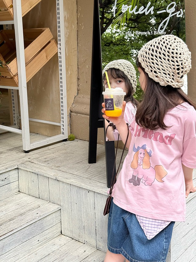 【KID】アニマルフルーツプリントクルーネック半袖Tシャツ - 16