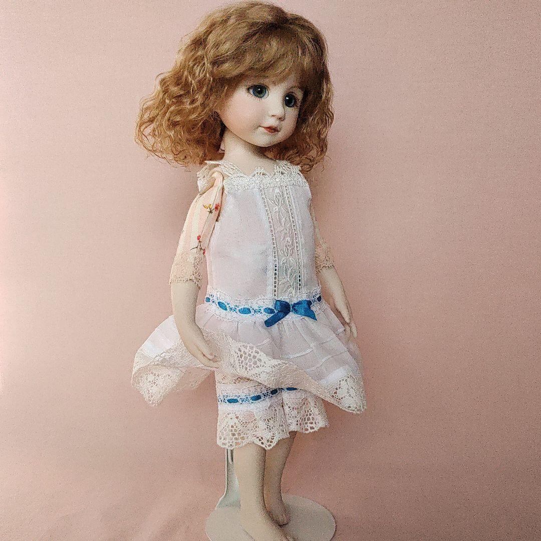 ビンテージ　ビスクドール　ブロンド巻き毛 　青い目　仕立ての良いコートと帽子 希少】ビンテージ ビスクドール ブロンド巻き毛 青い目 即購入歓迎