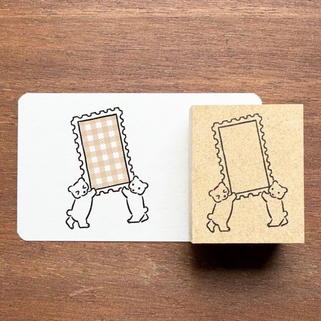 スタンプマルシェ ラベともスタンプ 切手・くま はんこ SM02