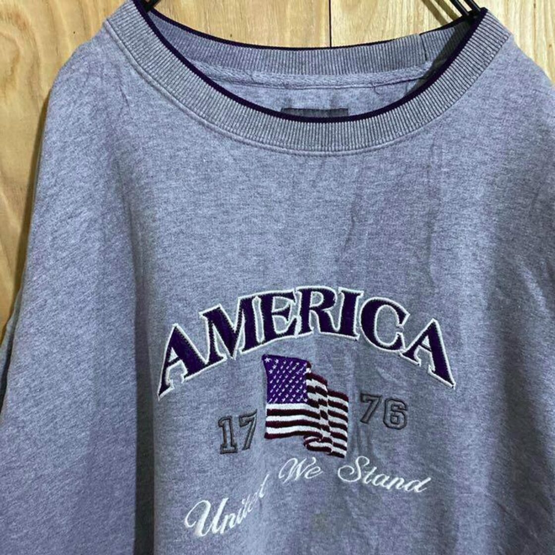 トレーナー USA古着 アメリカ 90s 長袖 スウェット グレー メンズ 灰色 
