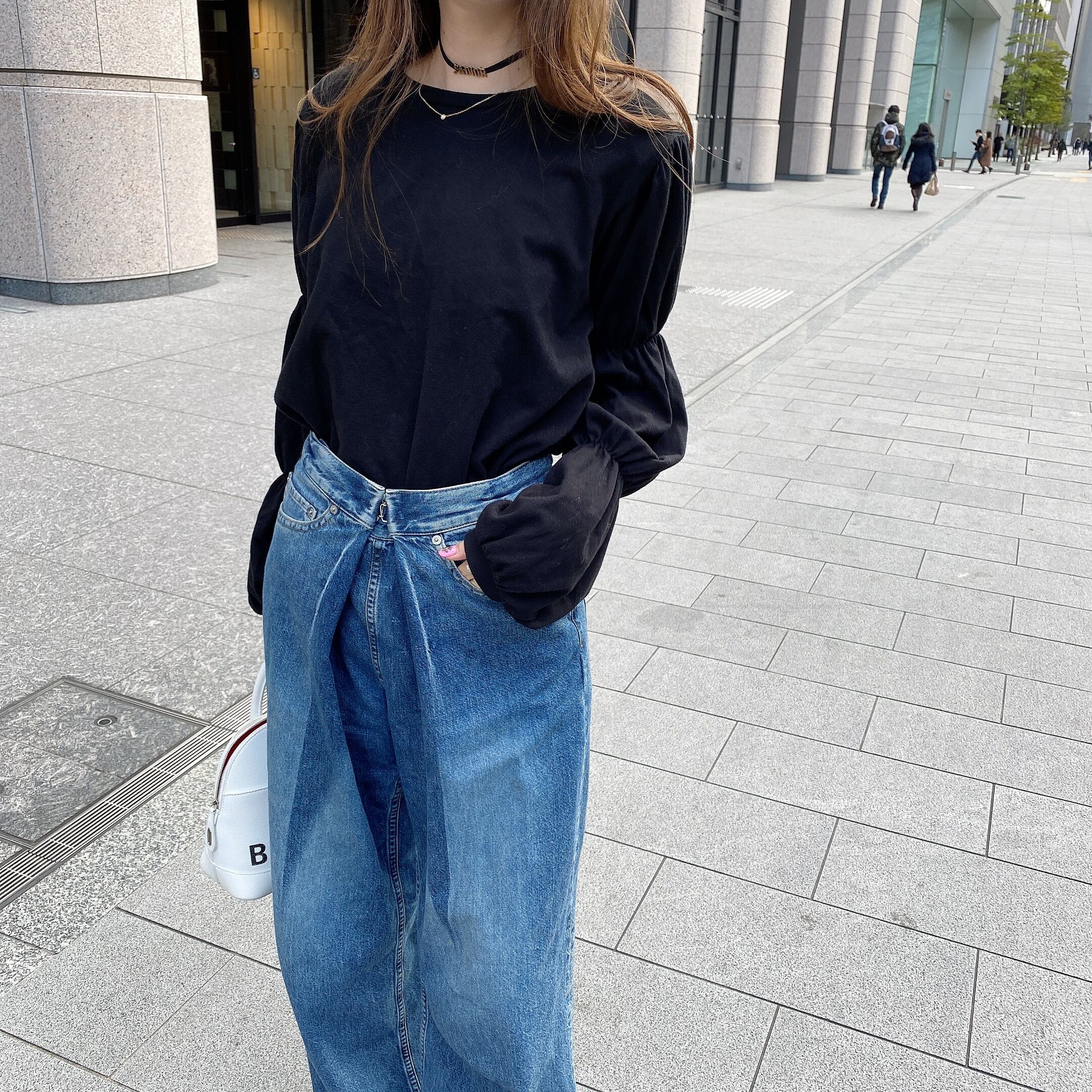 Pom pom tee/ black(3月下旬頃発送予定)