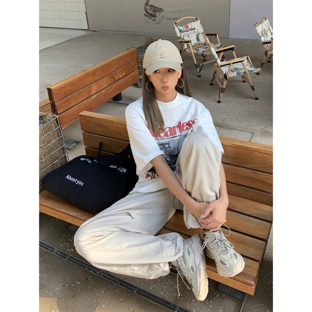 VINTAGE ストリート バンドプリント Tシャツ T1695