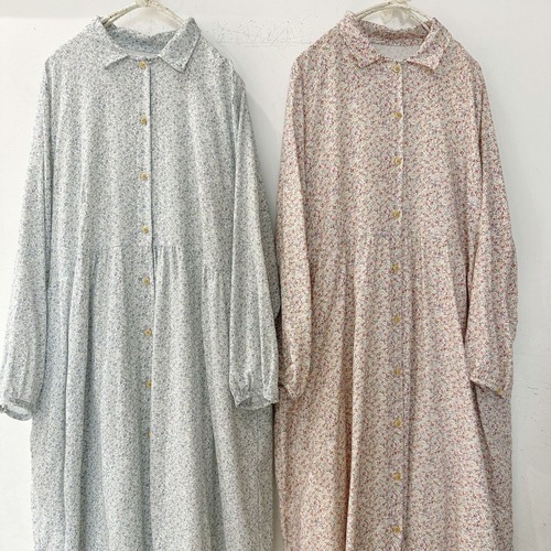 2色/小花柄センターボタンワンピ ・12568