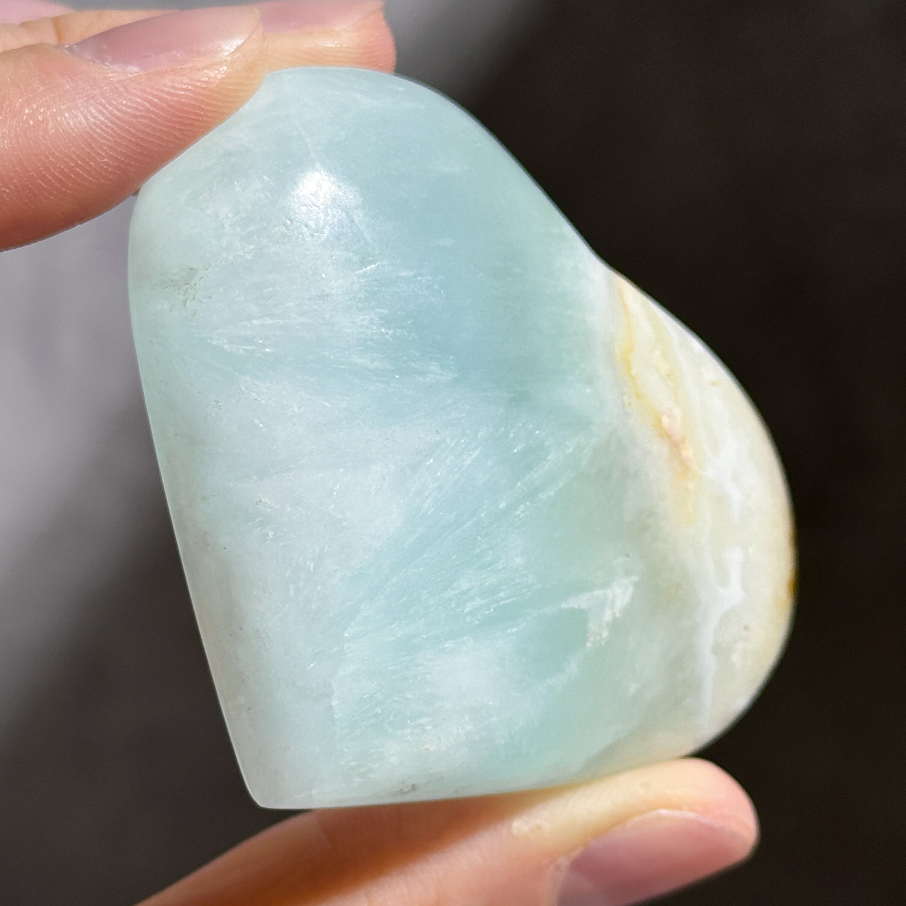 【天然石】ブルーカルサイト ハートウィング カリビアンブルーカルサイト ハート 22◇Caribbian Blue Calcite