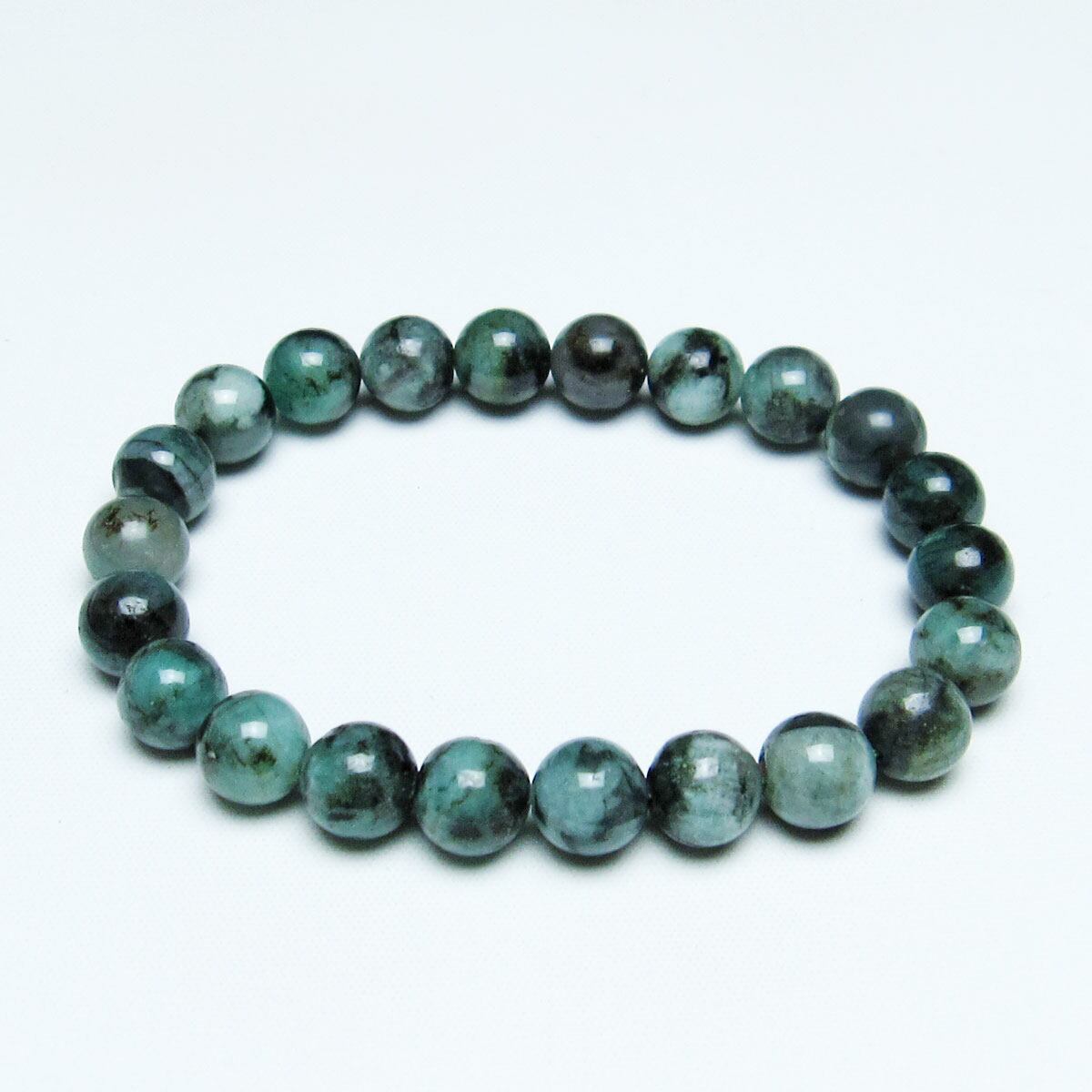エメラルド ブレスレット 9mm Emerald Bracelet 緑玉 翠玉 メンズ レディース 一点物 [M便 1/10] 111-32953