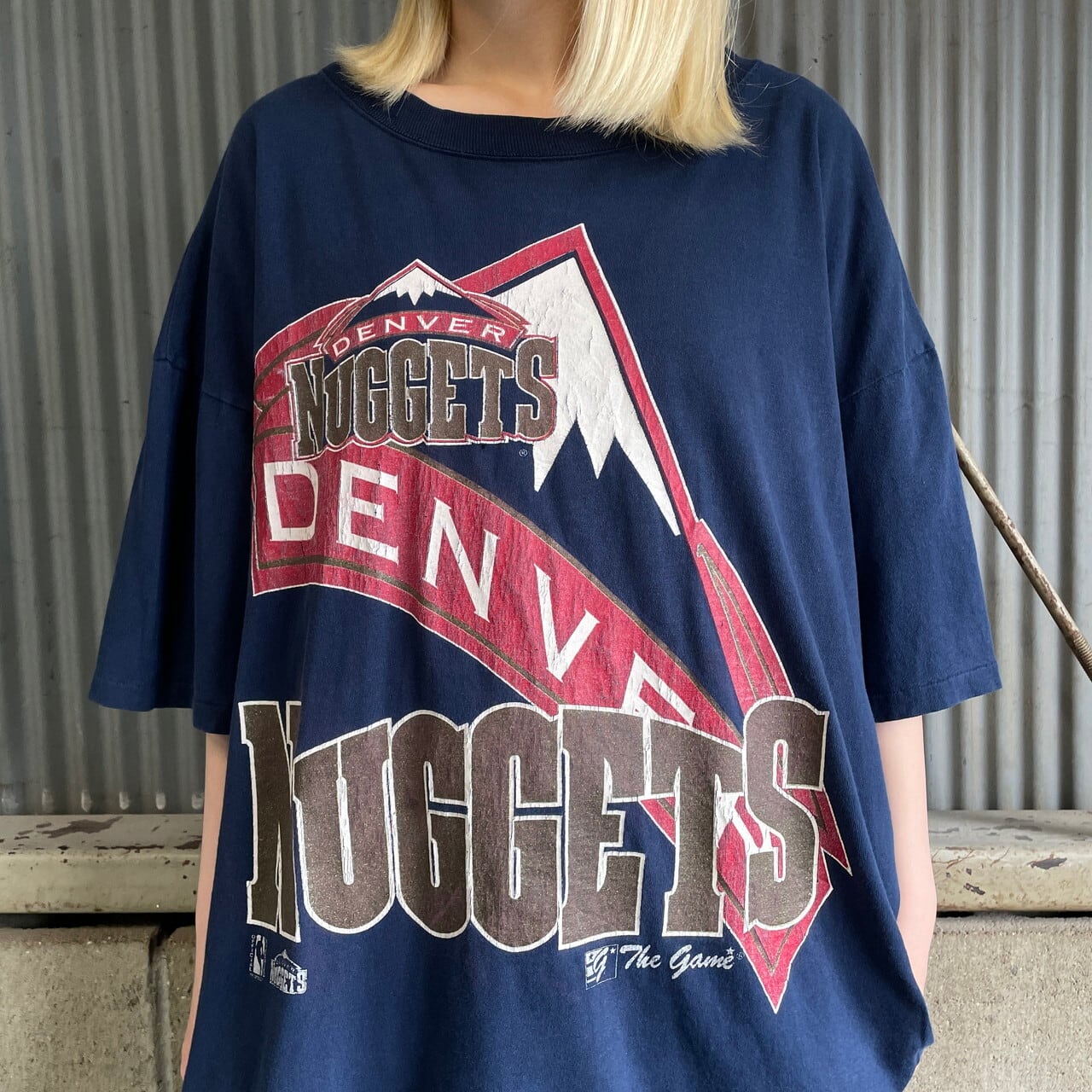 ビッグサイズ 90年代 NBA DENVER NUGGETS チームロゴ プリントTシャツ 