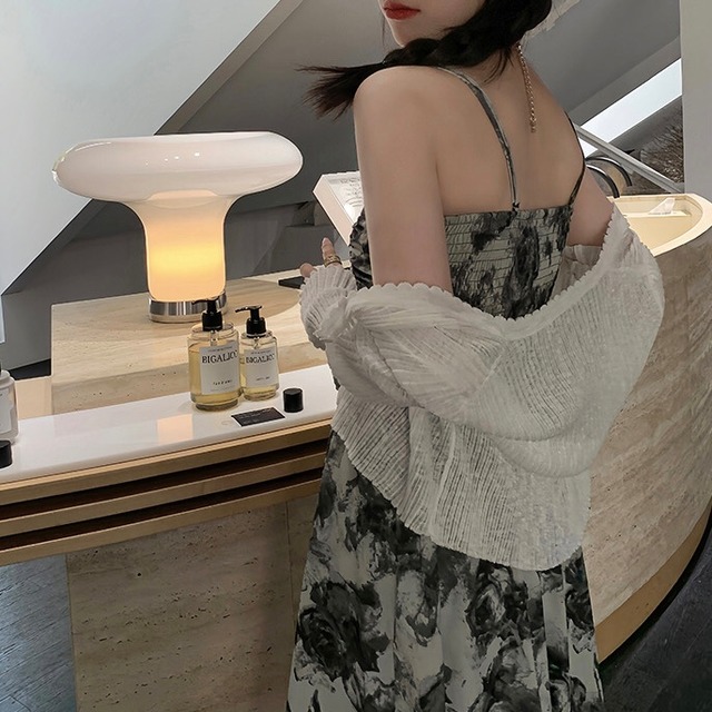 tube top rose print dress　10295