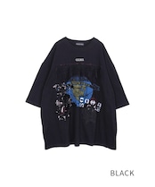 フリル&レースパッチTシャツ (BLACK) CQ-47004