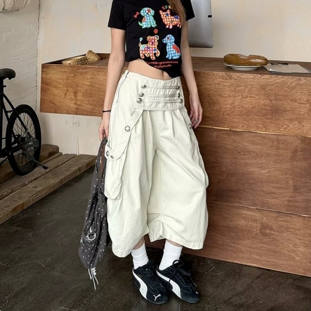ナポレオンフロントフラップクロップドパンツ 2col R02463