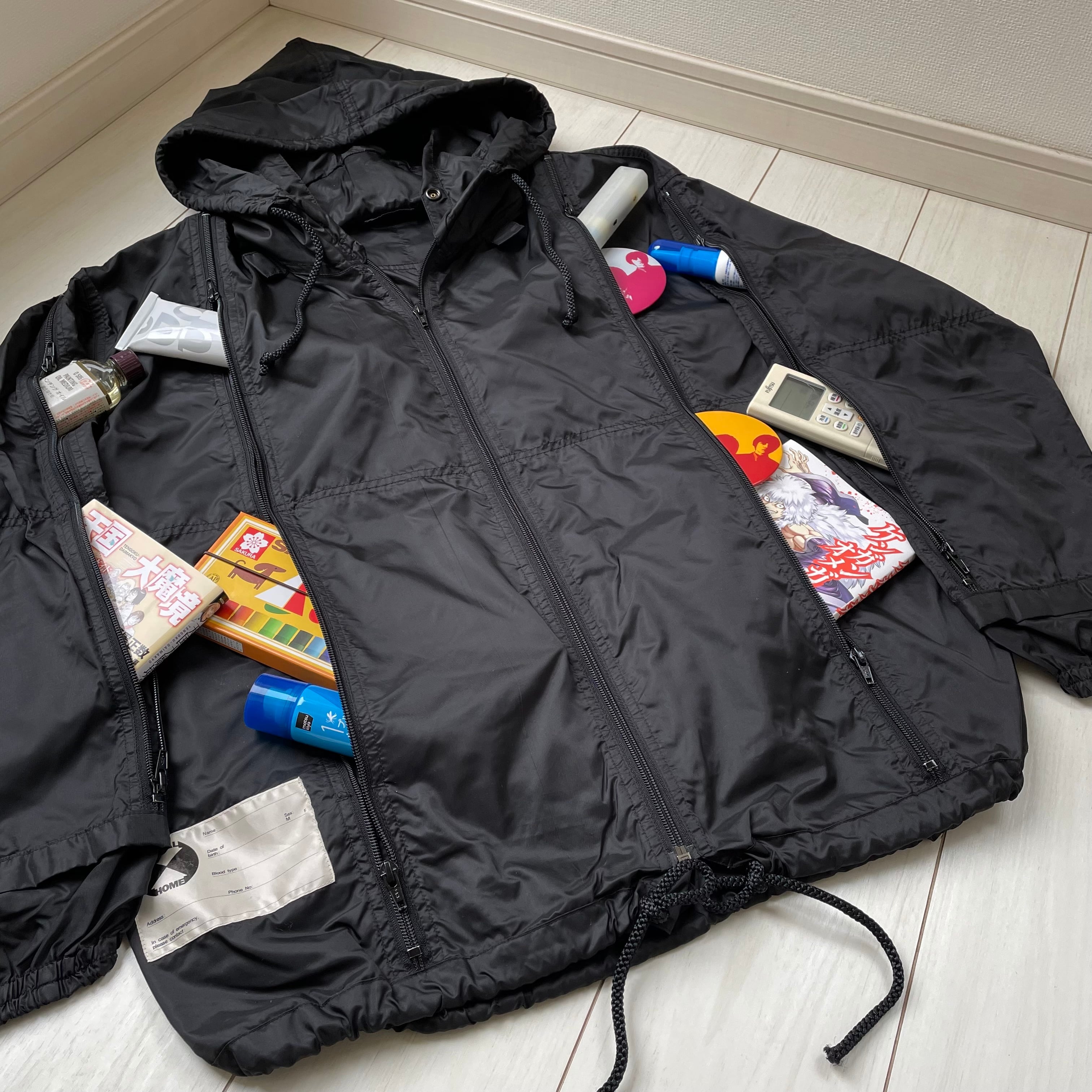 90s 黒 FINAL HOME 多重ジップ ビンテージ アーカイブ ナイロン  