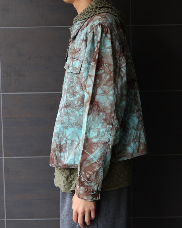 Tie-dye collar cotton jacket