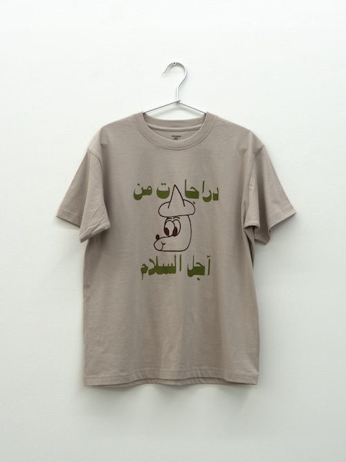 Tokyo Rally T-shirt / Grayish beige- by SCOOTERS FOR PEACE