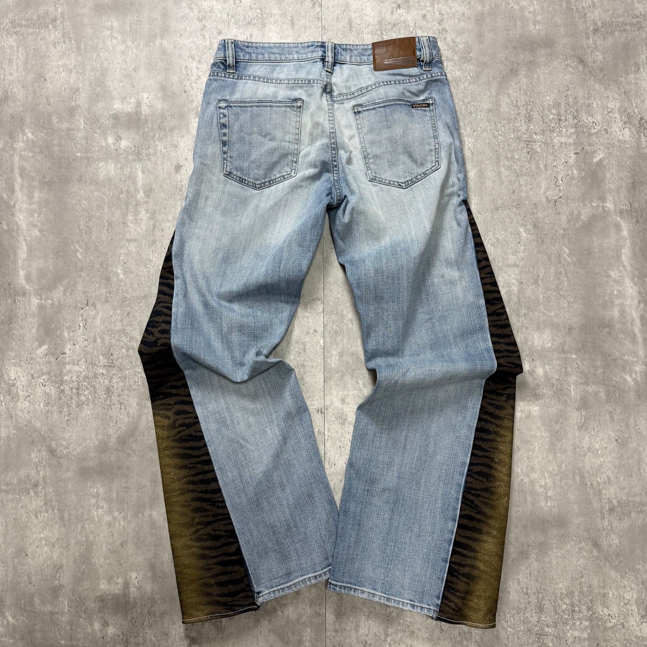 Remake denim jeans Men's ゼブラ柄　再構築　サイドラインフレアデニム
