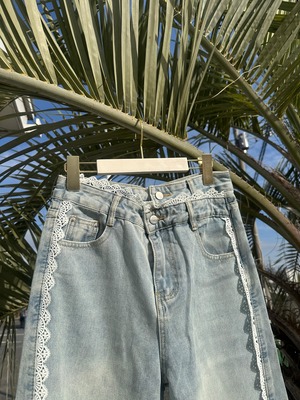 人気【LIFE is】レースデニム ¥8,800+tax
